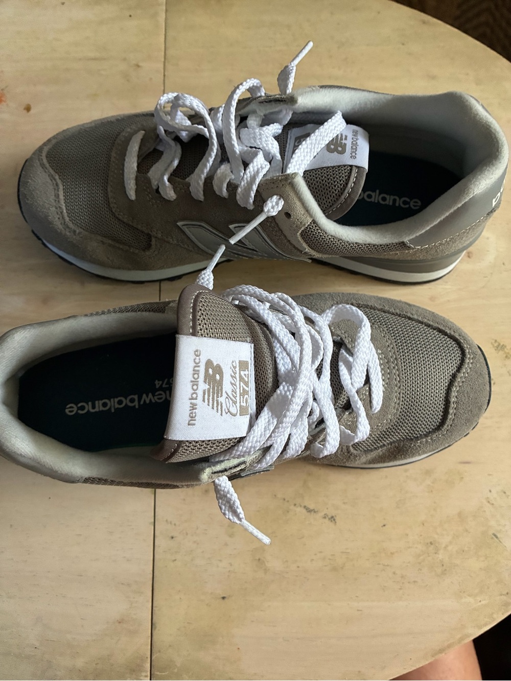 NWOT New Balance Gray and White 574 Classic Sneakers - Picture 9 of 11